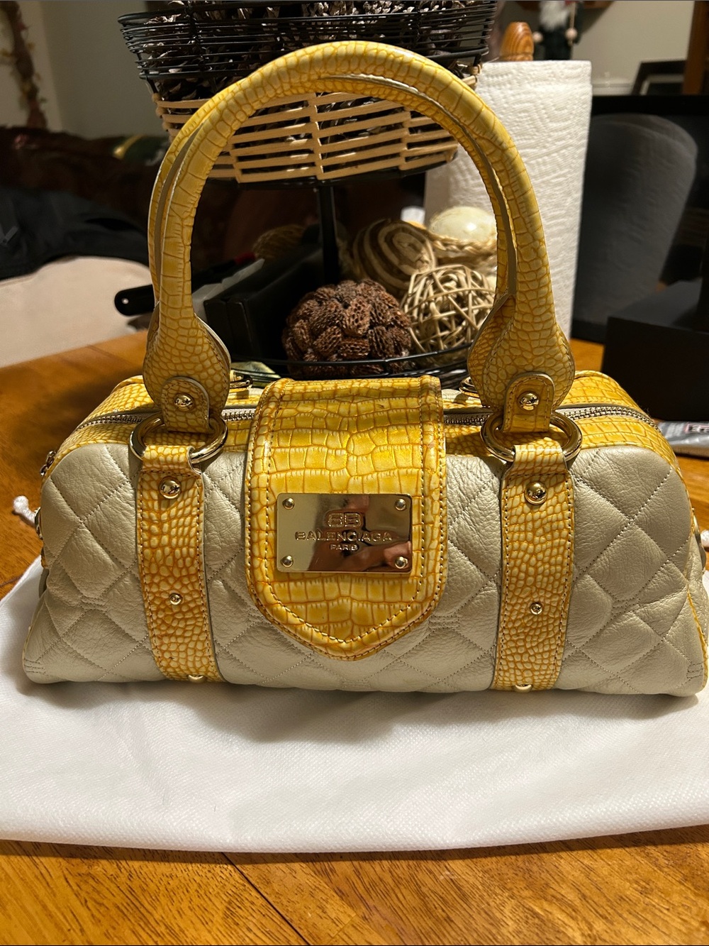 Balenciaga Quilted Satchel Handbag